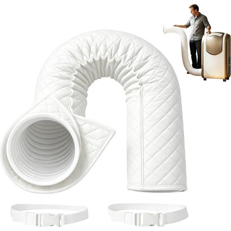 Copertura isolante per tubo flessibile del condizionatore portatile – lunga 150 cm, protegge da calore e polvere, adatta per tubi flessibili da 12,7–15 cm, ideale per soggiorno, garage, cantina (bianc (1/5)