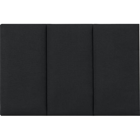 Juego de 3 cojines de pared de tela 60 x 30 cm color negro 030010622 (1/5)