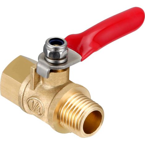 Vanne à boisseau sphérique 1/4 pouce NPT Compresseur d'air Vanne en laiton Femelle Male Arrêt Petit (1/5)