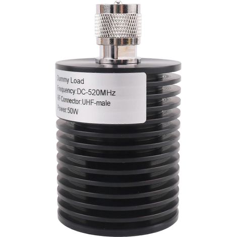 Charge fictive coaxiale RF 50 W, connecteur mâle UHF PL259 de type U, impédance 50 ohms, bande passante CC-500 MHz. (1/5)