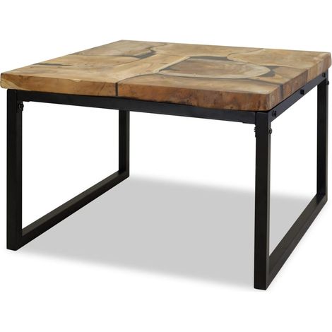 Mesa de centro de resina de teca 60x60x40 cm