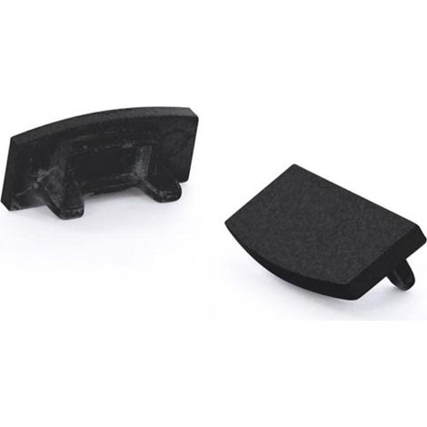 LEDsON TAPA FINAL DE ALUMINIO PARA EL PERFIL LED 'SL7' - SIN AGUJERO DE CABLE - COLOR NEGRO