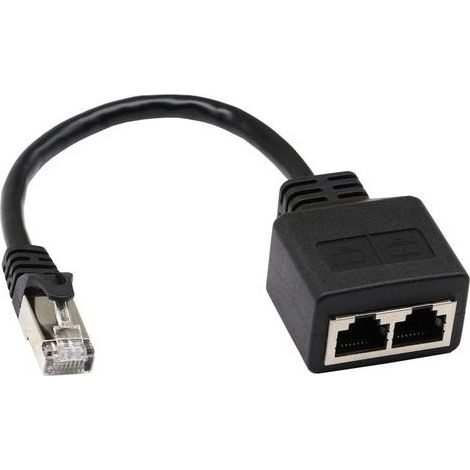 (1Pièce) RJ45 Cble Adaptateur Répartiteur,1 RJ45 Mâle vers 2 RJ45 Femelle Réseau Y Splitter cble,Convient pour Super Ethernet de Catégorie 5, Ethernet de Catégorie 6. (1/5)
