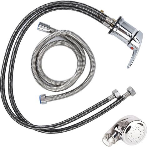 Ensemble de commande de robinetterie de lavabo en alliage de zinc chromé pour salons de beauté, salons de coiffure et spas (1/5)