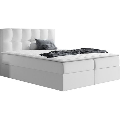 Lit boxspring Aedes, Soft 017, Continental, Double, 160x200, Faux cuir, Disponible, 166x208x103cm (1/5)