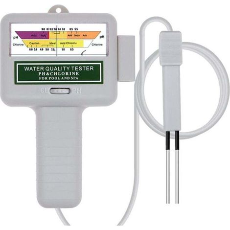 Testeur de qualité de l'eau, moniteur numérique portable, testeur de qualité de l'eau PH analysant le kit de test de piscine de chlore (blanc)