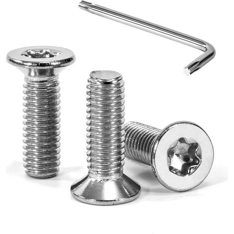 30 vis à tête fraisée torx m5 x 16 mm, acier inoxydable a2, filetage complet, clé t25 incluse, pour métal et bois (1/5)