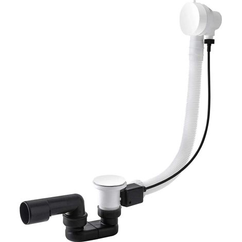 Badewannen-Überlauf mit Automatikablauf MINIMALISTA I 100 cm, weiß matt