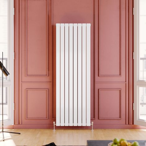 ELEGANT 1800x608mm Designer Vertical Radiator Double Flat Panel White Column Central Heating (1/5)