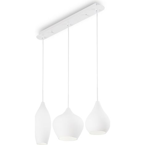 Sospensione Moderna Soft Metallo Bianco 3 Luci E14 (1/2)
