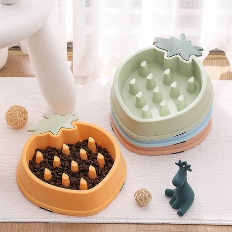 Gamelle anti-ballonnements antidérapante en plastique sûr, à alimentation lente et de forme amusante, pour chiens souffrant de ballonnements. (1/4)