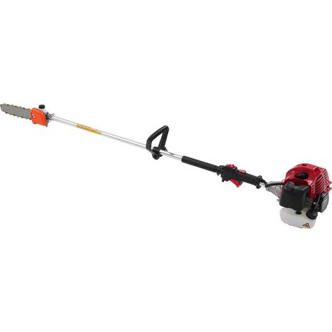 Élagueuse sur perche thermique 43 cc (moteur 2 temps), 1,25 kW / 8 500 tr/min, perche extensible (env. 1,5 m) –tronçonneuse à perche pour l'élagage, la coupe de branches et la taille de haies (1/5)