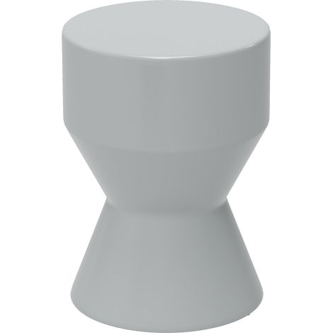 Sitzhocker aus Keramik 120kg belastbar Ø33 x 45,5 cm Wetterfest Garten Hocker in Sanduhrform Blumenhocker Fußhocker für Outdoor Camping Garten Terrasse Balkon Hellgrau Aosom