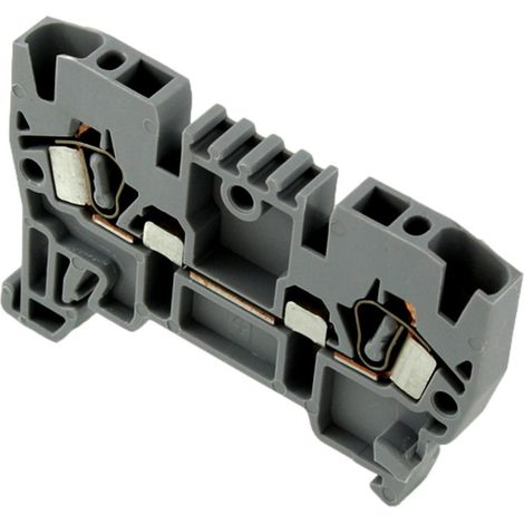 Borne De Jonction à Ressort 4mm² Gris - Connexion Automatique - 1 Entrée + 1 Sortie