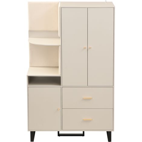 GagaArmoire d'entrée compacte 110x186x38 cm beige gris (1/5)