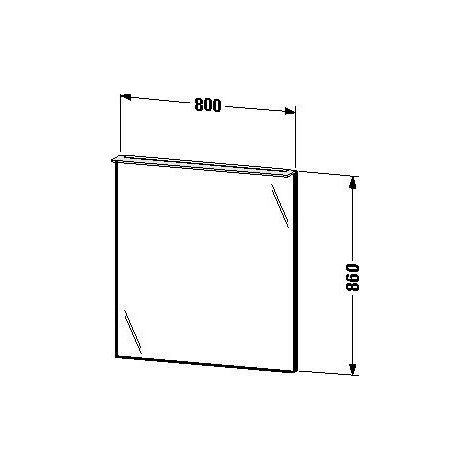 Miroir DuravitX-LARGEavec éclairage 860x800x105mm abricot peral soie matte