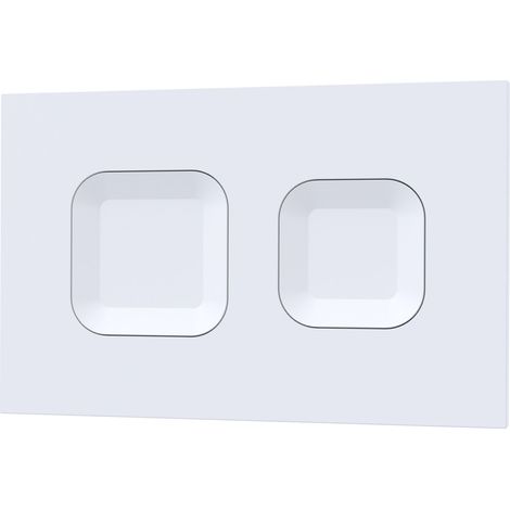 Square Dual Flush Push Button White