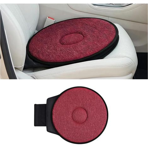 Cuscino per seggiolino auto girevole a 360 gradi, cuscino antiscivolo rotondo girevole per seggiolino auto, offre supporto agli anziani, cuscino di supporto per seggiolino auto portatile e rimovibile 