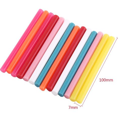 14 Bâtons de Colle Chaude Colorés pour Créations Artistiques et Travaux Manuels (1/4)