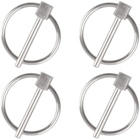 Goupille de sécurité, 4PCS Dia 3mm en acier inoxydable Goupille de sécurité ronde Goupille de verrouillage de remorque Goupille de fixation de Lynch pour piste, ferme, pelouse (1/4)