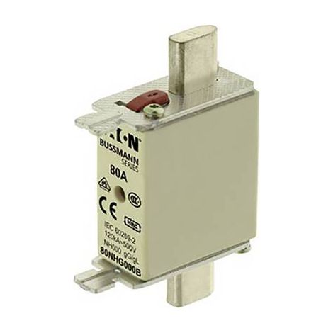 EATON 80NHG000B FUSIBLE NH AVEC AFFICHEUR DE SÉCURITÉ MÉCANIQUE TAILLE DU FUSIBLE = 000 80 A 500 V 3 PC(S) (1/3)