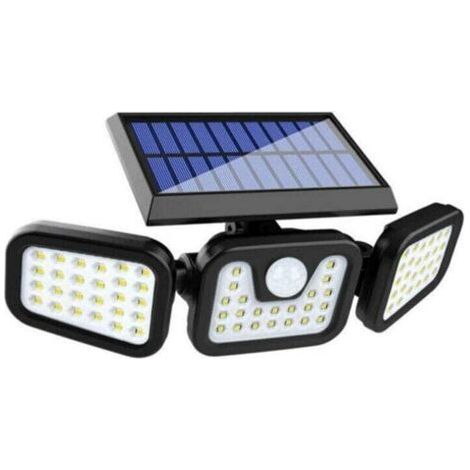 Solarbetriebener Scheinwerfer mit 3 Köpfen und Bewegungsmelder (1/2)