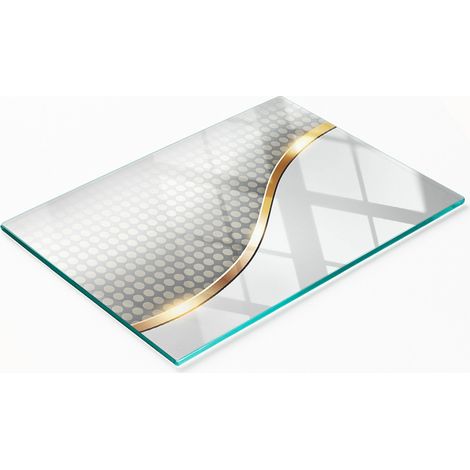 Tablero de vidrio decorativo multifuncional con estampado abstracto de 80x52 cm. (1/5)