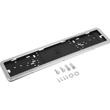 1 Cadre de plaque d'immatriculation européen allemand en acier inoxydable 8K (argenté) (1/5)