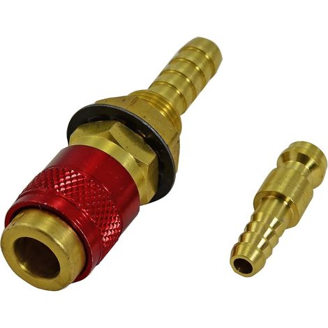 Raccord rapide de tuyau de gaz et d'eau Connecteur rouge pour torche de soudage TIG 1 SR PTA DB SR WP 17 17 18 26 (1/5)