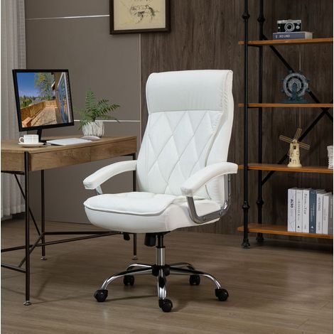 Ergonomischer Bürostuhl aus Kunstleder, neigbar, höhenverstellbar, weiß HAVRYA (1/5)