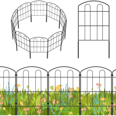 Clôtures de Jardin en Métal, Clôture à insérer, 20 pièces Clôture décorative en plein air, clôtures d'animaux pour chiens et lapins, Antirouille, Facile à Installer, 61 cm x 6,6 m (1/5)
