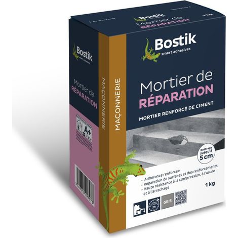 Bostik – Mortier de réparation intérieur et extérieur – Adhérence renforcée – Réparation jusqu'à 5cm – Haute résistance mécanique