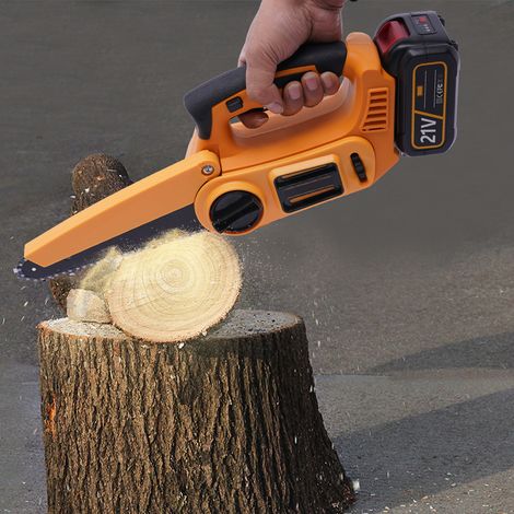 Brushless Mini Chainsaw 9 Inch, Cordless Mini Chainsaw Battery Powered with 21V 4000mAh Rechargeable Battery, Handheld Chainsaw Electric Chainsaw for Wood Cutting, Trimming (1/5)