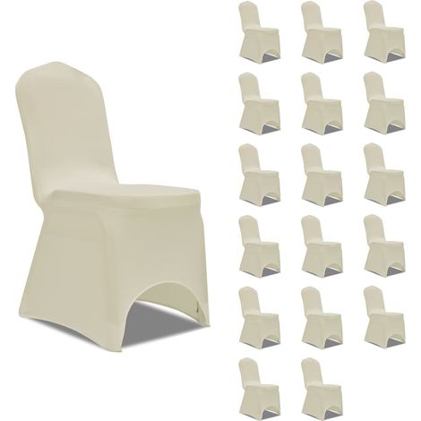 vidaXL Housses élastiques de chaise Crème 18 pcs (1/5)