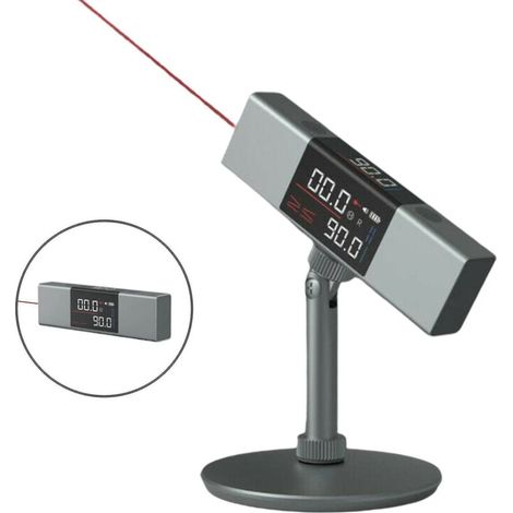 Rapporteur laser 2 en 1, mesure d'angle, niveau laser, règle, chargement USB-C, signal numérique laser avec support. (1/5)