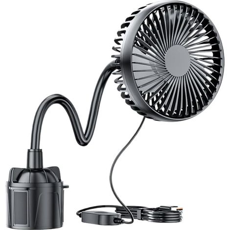 Ventilateur porte-gobelet pour voiture 12V/24V 3 Vitesses (1/5)