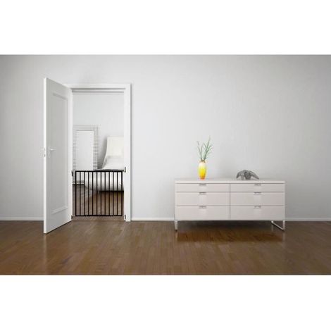 Nordlinger – Barrière de sécurité enfant ajustable 64-113 cm – Métal noir avec fixation par perçage – Conforme norme NF EN 1930 02/2012