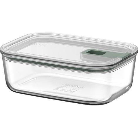 Boîte de conservation alimentaire en verre EasyClip - Boîte de rangement en verre avec couvercle et fermeture coulissante - Convient pour le micro-ondes, le four et le congélateur - 1 l (1/5)