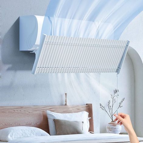 Déflecteur universel pour climatiseur, métal réglable, direction du vent, bouclier de climatisation, froid/chaud, maison/bureau, personnes âgées, nouveau-nés (1/5)