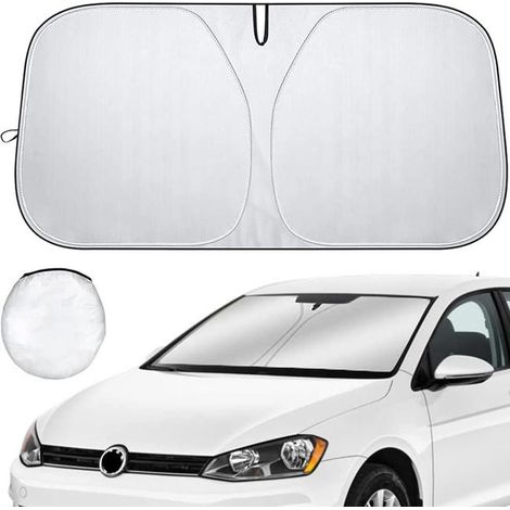 Parasole per auto (142 x 80 cm) per parabrezza anteriore, protezione solare interna del parabrezza, protezione anti-UV e dal calore (1/5)