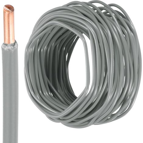 75 Pieds Fil Electrique Isolé Cuivre Solide 12 AWG Câble De Connexion THHN Fil Résidentiel, Industriel, Mise À La Terre, Électrique Classé Pour 600 Volts, Gris (1/5)