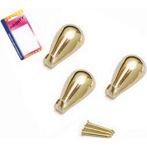 12BL GANCI PER QUADRI A GOCCIA ORO IN BLISTER - mm.27, in bl.3 pz.
