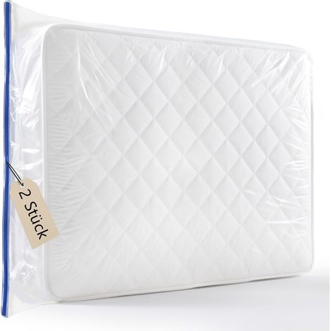 2 PCS Housse Matelas 90x200 – Protège Matelas Étanche et Résistant avec Double Fermeture Éclair – Protege Matela Déménagement et Stockage Extérieur – Compatible 90x190 – Épaisseur 30 cm (1/5)