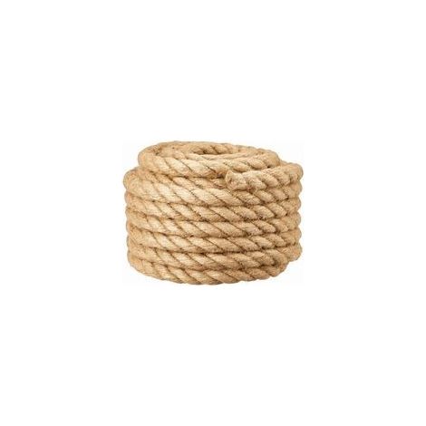 Corde de barrière 10mm x 10m – Corde de jute résistante aux déchirures – Pour escalier, balcon, levage et escalade – Beige - 10mmx10m (1/5)