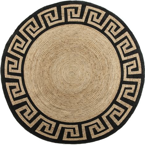 Teppich 250x1x250 natürlicher Jute / Schwarz -Accessoires und Geschenke / Teppiche für alle Stile, um zu Hause eine Note zu verleihen (1/2)
