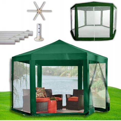 TG77596-1 Großes Gartenzelt, Gewerbepavillon, 6 Wände mit Moskitonetz, Gartenpavillon
