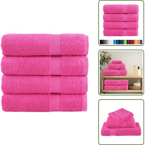 The Living Store Essuie-mains de qualité supérieure SOLUND 4 pcs rose 600 g/m² - Serviette de bain