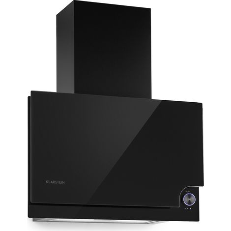 Klarstein – Hotte aspirante inclinée 60cm – Débit d'air 586m³/h – Écran tactile – 3 niveaux d'intensité – Filtre en aluminium lavable