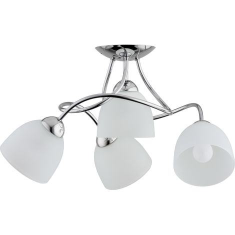Plafonnier Zafira Alfa chrome 3 globes blancs E27 bain (1/3)