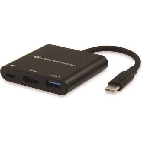 Câble usb-c mâle vers hdmi femelle 0,15cm port usb-c et usb vers 3.0 conceptronic donn